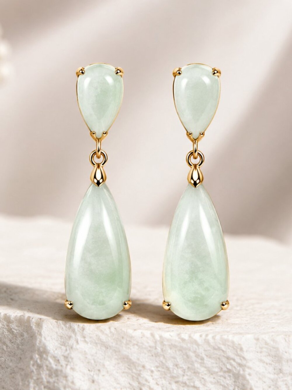 Jade Teardrop Drop Earrings